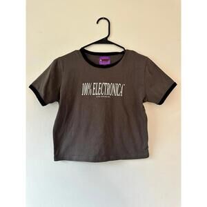 100% Electronica Ringer Crop T-Shirt